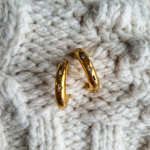Starry Night Gold Hoops