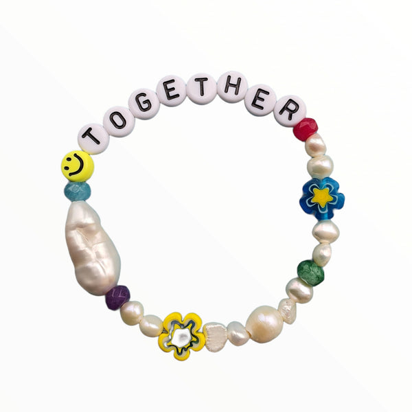 Floral Glass Beaded Bracelet