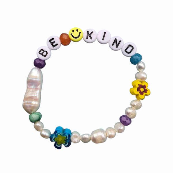 Floral Glass Beaded Bracelet